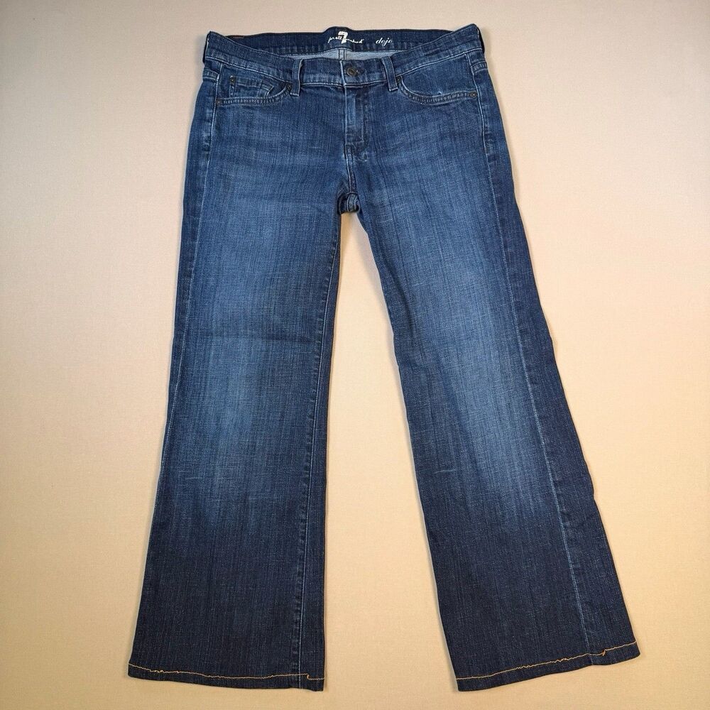 7 For All Mankind Dojo Jeans Womens 30 Flare Embellished Studded Made USA Y2K